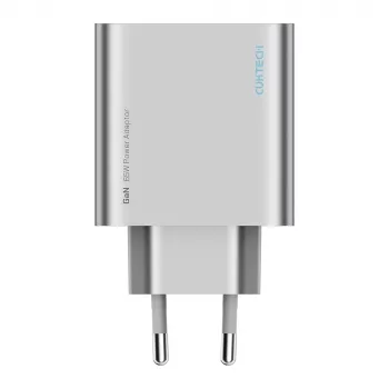 Chargeur secteur GaN Cuktech 65W avec 2x USB-C et 1x USB-A - gris