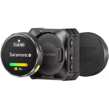 Système de microphone sans fil 2 personnes Saramonic BLINKME B2 avec écran tactile, enregistrement intégré, boîtier de charge