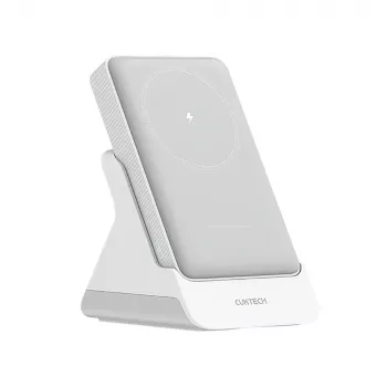 Batterie externe sans fil magnétique CUKTECH WPB100N 10000 mAh 20W avec support - blanche