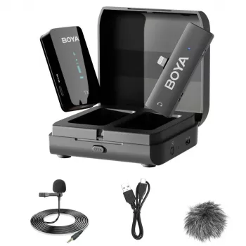 Système de micro-cravate sans fil 2,4 GHz BOYA BY-XM6-K3 pour appareils iOS avec connecteur Lightning