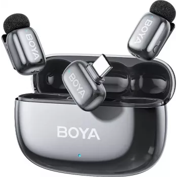 Microphone canon à condensateur double canal BOYA mini 2-02 Space Gray