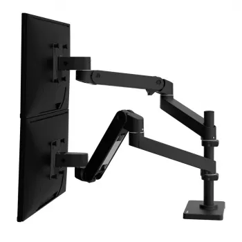 Bras double pour moniteur Ergotron LX Pro, fixation bureau pour 2 écrans jusqu'à 24 inch, noir