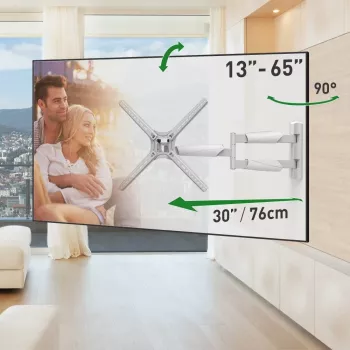 Barkan BM343XLW support mural TV full motion pour écrans 13-65 inch, 36 kg, blanc