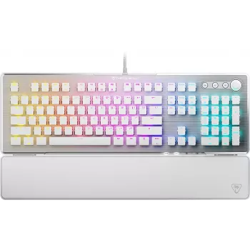 Clavier gaming mécanique Turtle Beach Vulcan II, Arctic White, switches optiques linéaires, disposition US