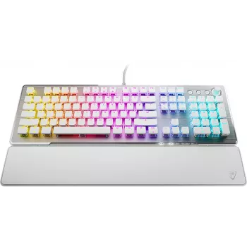 Clavier gaming mécanique Turtle Beach Vulcan II, Arctic White, switches optiques linéaires, disposition US