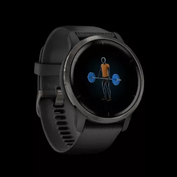 Montre connectée Garmin Venu 2 45 mm avec bracelet en silicone - noire
