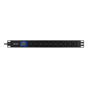 PDU DELTACO Bluewalker Powerwalker LC-16A 10xIEC C13 1U rackable basique, 16A, câble 2 m
