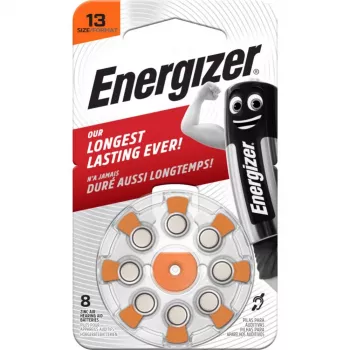 Piles pour appareils auditifs Energizer zinc-air taille 13 (AZ13DP8 TL8)
