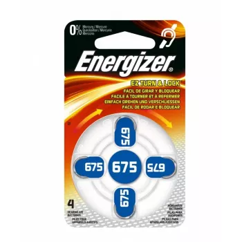 Energizer Zinc Air Size 675 Hearing Aid Batteries (AZ675DP-4 TL4)
