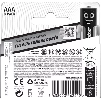 Energizer Everyday AAA/LR03 Alkaline Batteries, 8-pack (DHP8)