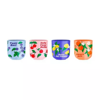 Bialetti Fruit Vibes Service de tasses à café en céramique 300 ml multicolore (4 tasses)