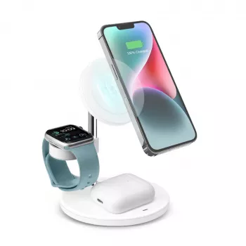 Station de charge sans fil 3-en-1 SBS TEWIRMAG3IN1 avec MagSafe pour iPhone, Apple Watch et AirPods