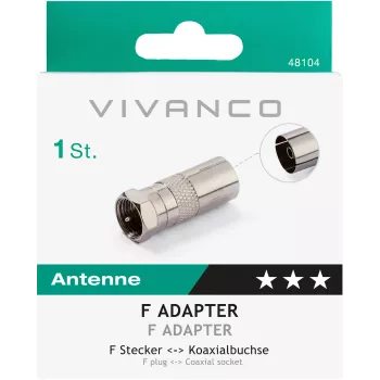 Adaptateur Vivanco fiche F vers prise coaxiale (VVSATCOAXSATMF)