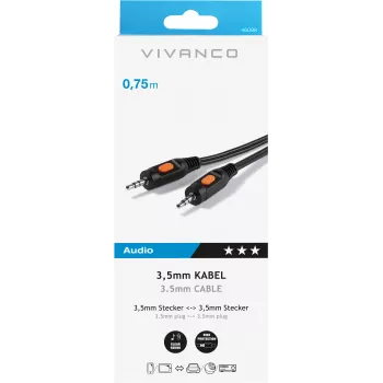 Vivanco câble audio 3,5 mm vers 3,5 mm 0,75 m (VVAJACK07MMK)