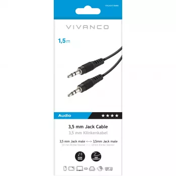 Vivanco câble audio 3,5 mm vers 3,5 mm 1,5 m (VVAJACK15MMK)