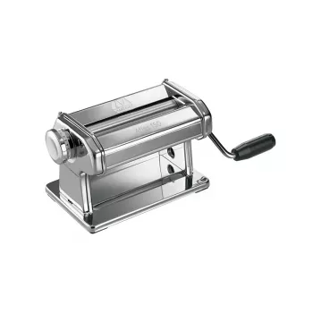 Marcato Atlas 150 Roller Premium machine à pâtes manuelle, acier chromé, rouleaux 150 mm, 10 réglages d'épaisseur, argent
