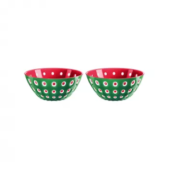 Guzzini Le Murrine 2 Bowl Set 12 cm Emerald Green/White/Red