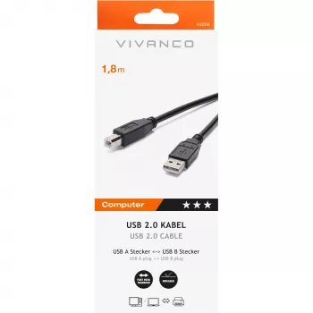 Câble USB-A vers USB-B Vivanco 1.8 m (VVIT31USBAB18MMK)