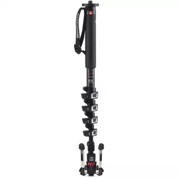 Manfrotto XPRO Monopod+ MVMXPROC5 fibre de carbone monopod vidéo 5 sections avec base FLUIDTECH