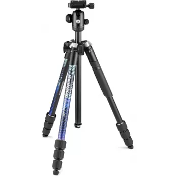 Manfrotto Element MII trépied aluminium 4 sections avec rotule, bleu (MKELMII4BL-BH)