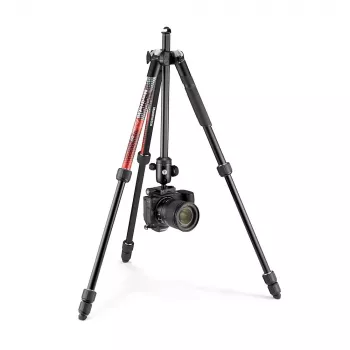 Trépied de voyage en aluminium Manfrotto Element MII 4 sections avec rotule, rouge (MKELMII4RD-BH)