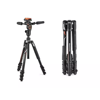 Manfrotto MKBFRLA-3W trépied Befree 3-Way Live en aluminium avec tête fluide, noir