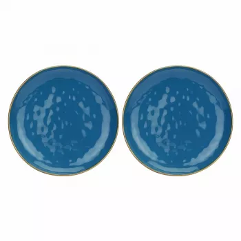 ROSE&TULIPANI Concerto Blu Avio ensemble de 2 plats ronds 32 cm bleu marine