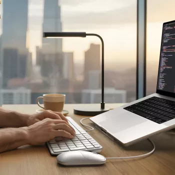 Clavier filaire rétroéclairé Satechi Slim LX3 avec pavé numérique, USB-C/USB-A, commutateur de mode Mac/Windows, argent