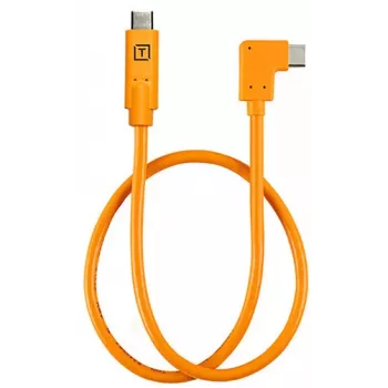 Tether Tools TetherPro USB-C to USB-C Right Angle Cable, 50 cm, Orange (CUCRTC1-ORG)