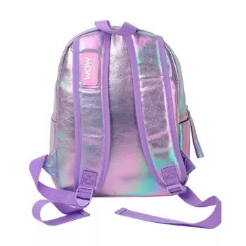 Sac à dos scolaire holographique Holo Wow pour filles avec pompon et bretelles réglables WOW00048