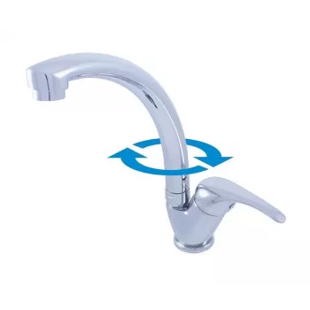 Mitigeur monocommande pour évier Selenga Eco avec bec haut orientable, chromé poli, DSEE006.5/3