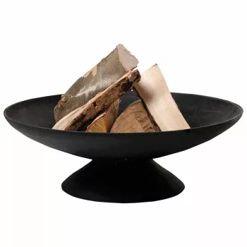 Brasero extérieur en fonte Fire Bowl L, 60 cm rond, pour bois et charbon de bois, noir