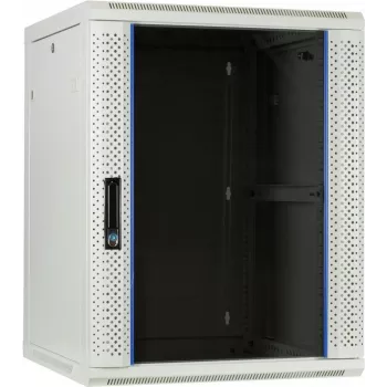 Boîtier rack serveur mural DSIT 15U avec porte vitrée, blanc, 600x600x770 mm