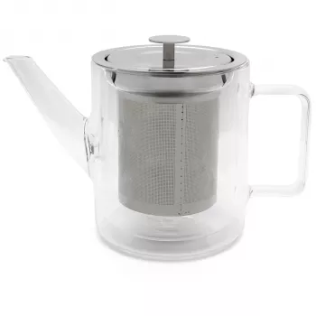 Théière en verre double paroi Bredemeijer San Remo 1,0 L avec filtre