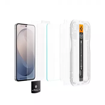 Protection d'écran en verre trempé Spigen Glas.tR EZ Fit Pro AC lot de 2 pour Samsung Galaxy S26 FE - transparent, dureté 9H, gabarit d'alignement automatique