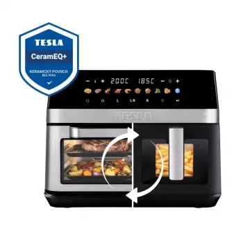 Friteuse à air chaud double panier TESLA AirCook DualZone Q787 XXL Deluxe 9L noire