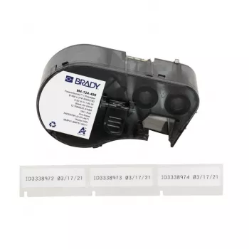 Rouleau d'étiquettes polyester ultra-agressif BRADY M4-124-490 B-488 pour BMP41/BMP51/BMP53/M511, blanc, 38,1 mm x 4,87 m