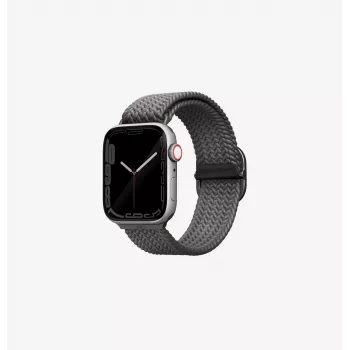 Bracelet Braided Loop UNIQ Aspen pour Apple Watch 42/41/40 mm séries 1-11/SE/SE2/SE3 - gris granit