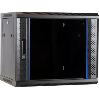 Armoire serveur murale DSIT DS6409 9U avec porte vitrée, 600x450x500 mm, noir