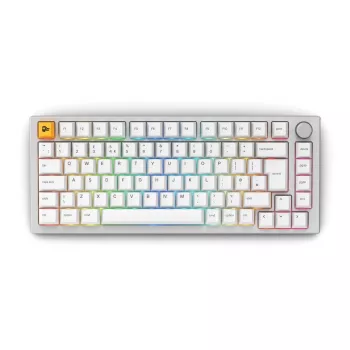Clavier mécanique Glorious GMMK Pro, 75% Pre-Built, disposition ISO UK, blanc