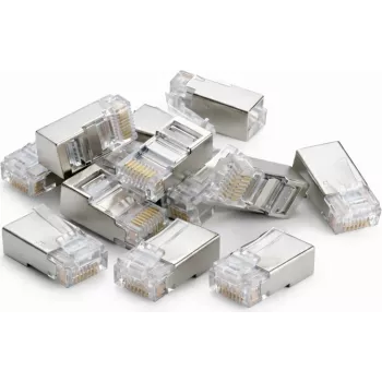 Connecteur réseau DSIT DANICOM FTP RJ45 CAT6 pass-through pour câble souple, lot de 10