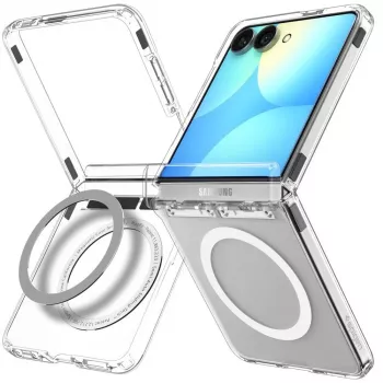 Coque SPIGEN Ultra Hybrid Pro MagSafe Galaxy Z Flip8 transparent/blanc
