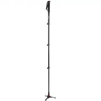 Monopode vidéo Manfrotto MVMXPROA4 XPRO Monopod+ en aluminium 4 sections avec base FluidTech, noir