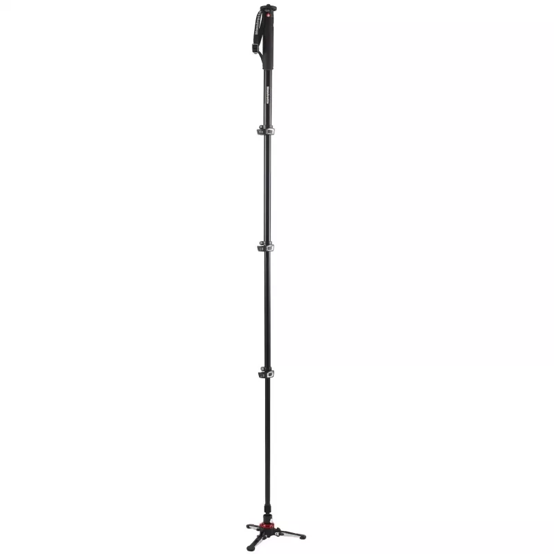 Monopode vidéo Manfrotto MVMXPROA4 XPRO Monopod+ en aluminium 4 sections avec base FluidTech, noir