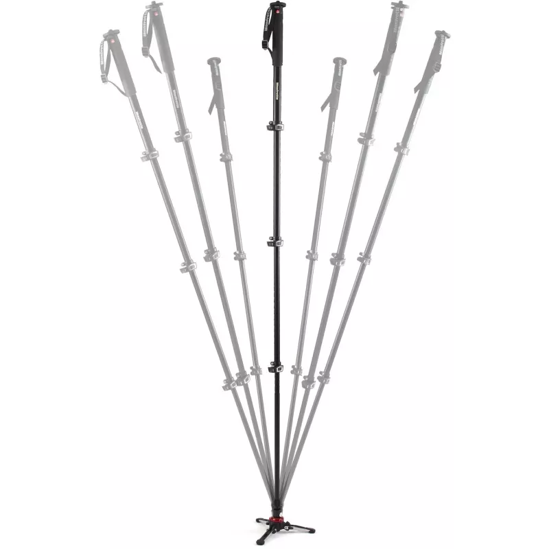 Monopode vidéo Manfrotto MVMXPROA4 XPRO Monopod+ en aluminium 4 sections avec base FluidTech, noir