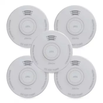Détecteur de fumée à pile Alecto SD110 5X, 5 pièces, 101 x 36 mm