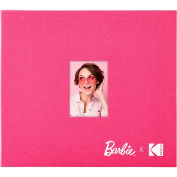 Album photo scrapbook Kodak x Barbie 8x8 pouces avec couverture en tissu et fenêtre photo, rose (RODB2X3SBPK)