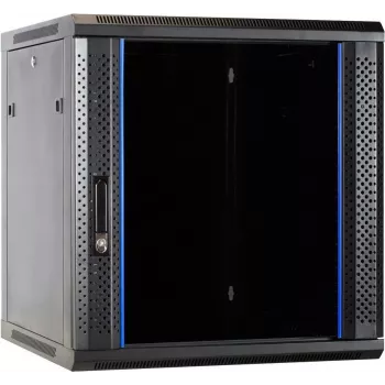 Armoire serveur murale DSIT DS6612 12U avec porte vitrée, 600x600x635 mm, noire