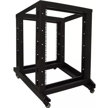 Baie rack autoportante DSIT 18U 19 pouces sur roulettes, 600x800x1000 mm, non montée, noire