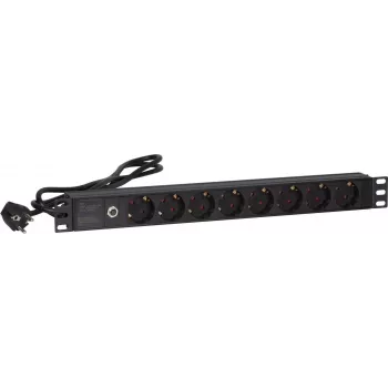 Multiprise maître avec protection contre les surcharges DSIT DS-8PDU-MO 19 pouces 8 prises, câble 0,48 m, noire